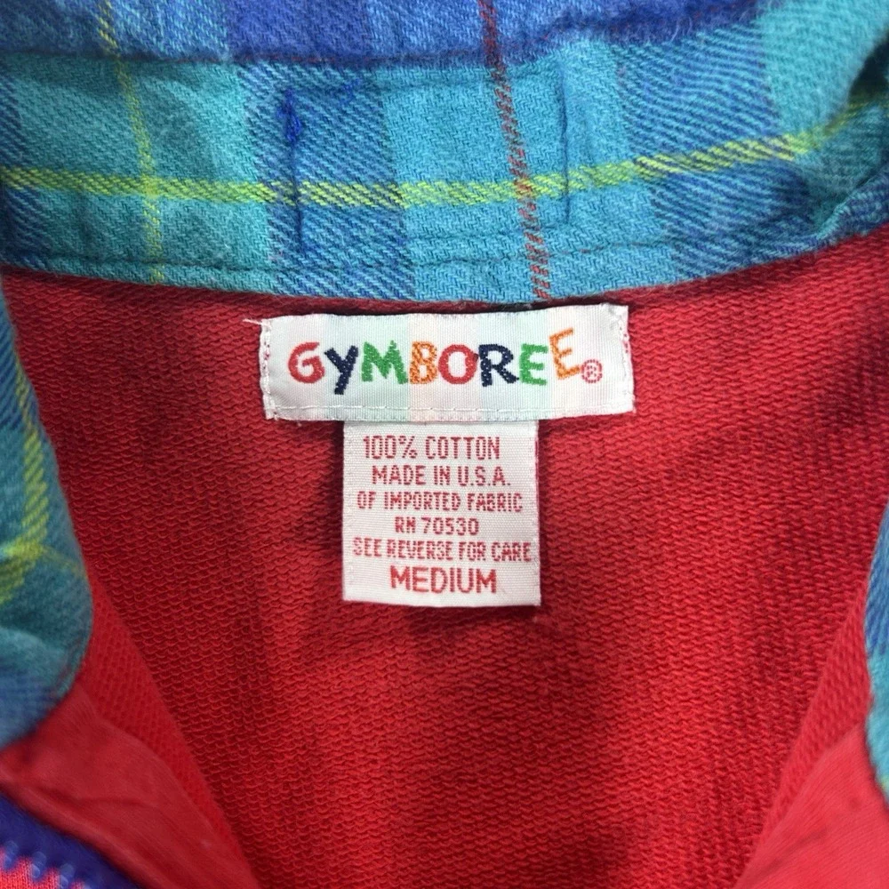 VTG Gymboree Rainbow Tag Medium Red 1/4‎ Zip Sweatshirt USA
